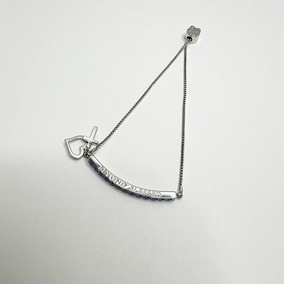 Beyond Bless Swarovski Element Silver Plated Cross Slider Bracelet - Picture 7 of 8